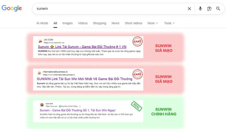 Bóc Trần Website Sunwin Giả Mạo Bí Kíp Phân Biệt Thật Giả 3 Giao diện trang chủ thật có bảo mật HTTPS, còn trang giả đôi khi không có hoặc hiển thị cảnh báo trình duyệt.